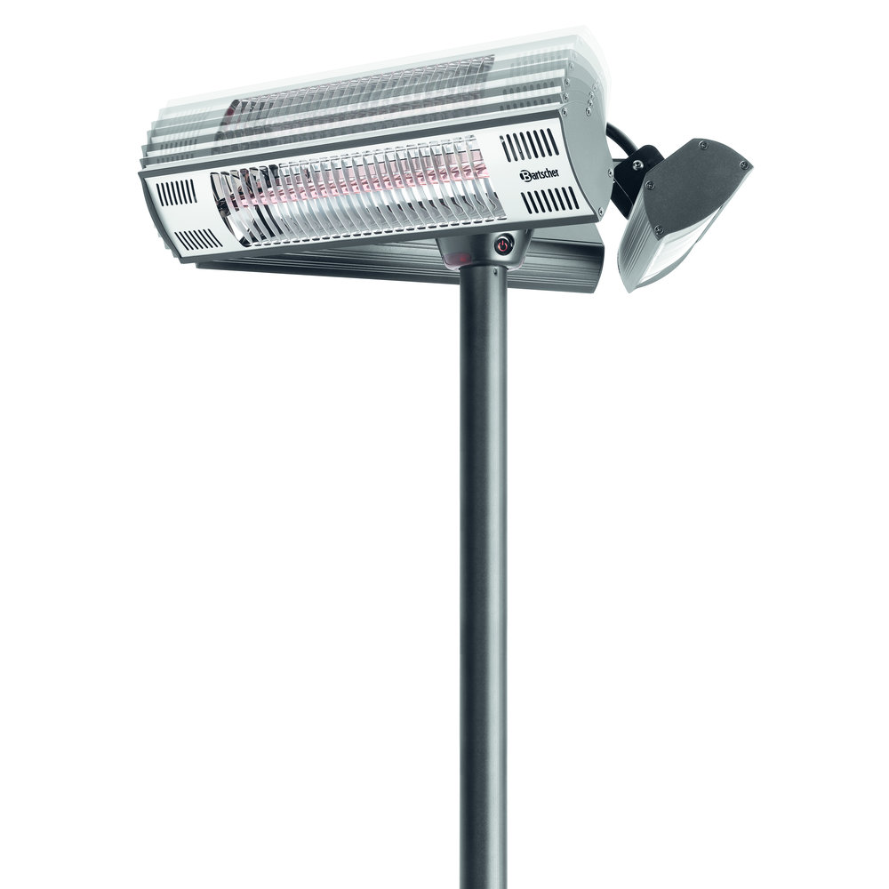Bartscher Terras-verwarmer | Aluminium/staal | St3000 3-e360 | 3kw | Uitgang Sokkel | Lengte 1850mm | 600x600x2120(h)mm