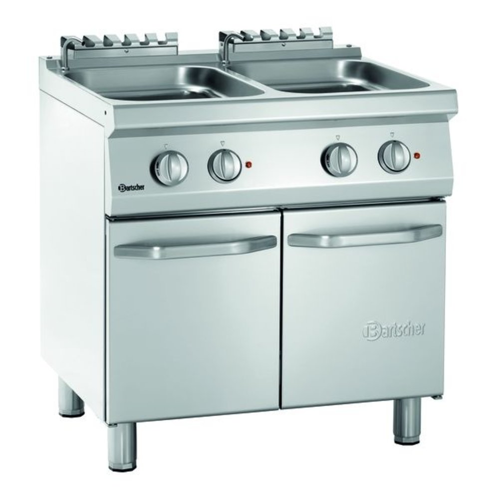 Bartscher Pastakoker Elektrisch op Onderstel 2x 24l | Ingebouwde Aftapkraan | 14kw | 800x700x850(h)mm
