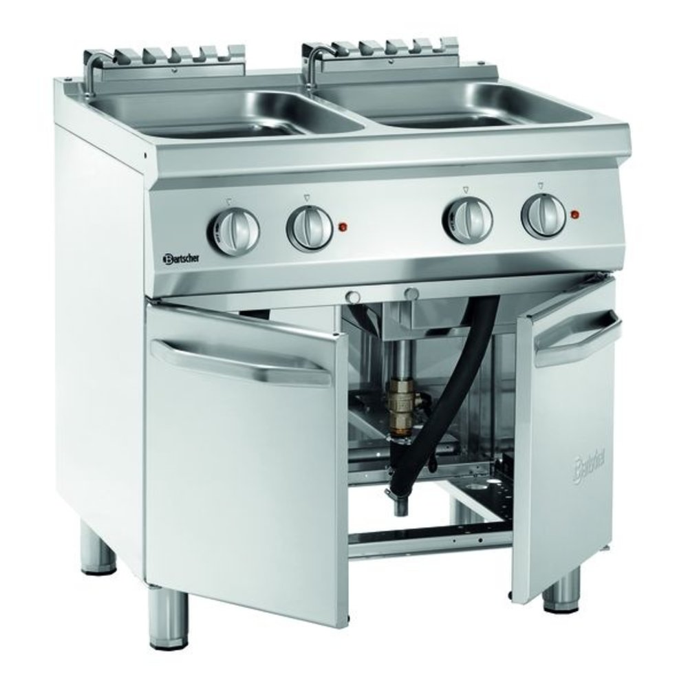 Bartscher Pastakoker Elektrisch op Onderstel 2x 24l | Ingebouwde Aftapkraan | 14kw | 800x700x850(h)mm