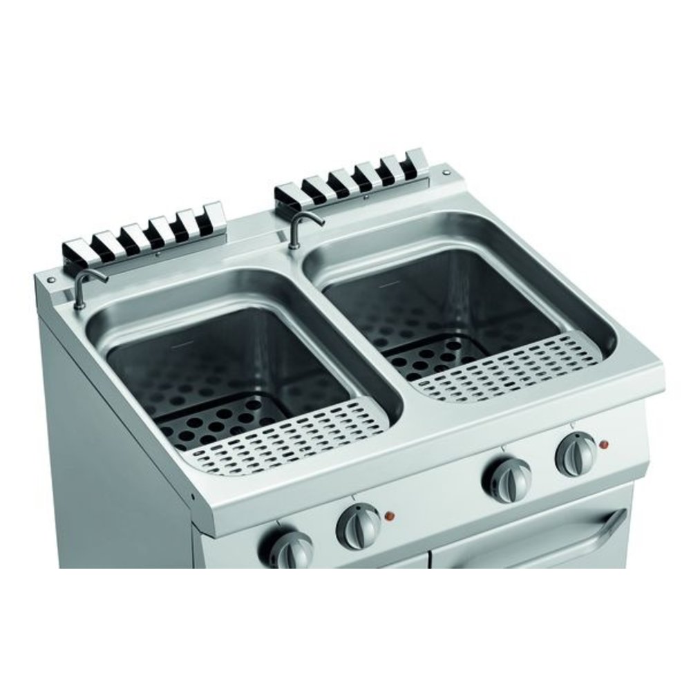 Bartscher Pastakoker Elektrisch op Onderstel 2x 24l | Ingebouwde Aftapkraan | 14kw | 800x700x850(h)mm