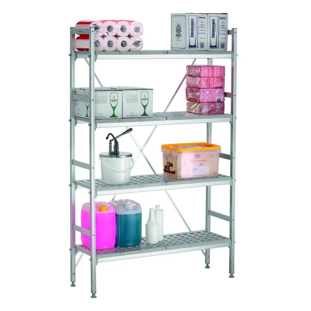 Bartscher Stellingsysteem Kit 4 | 4 Schappen | 1/3-1/2-2/3-1/1 GN | 1140x355x1790(h)mm