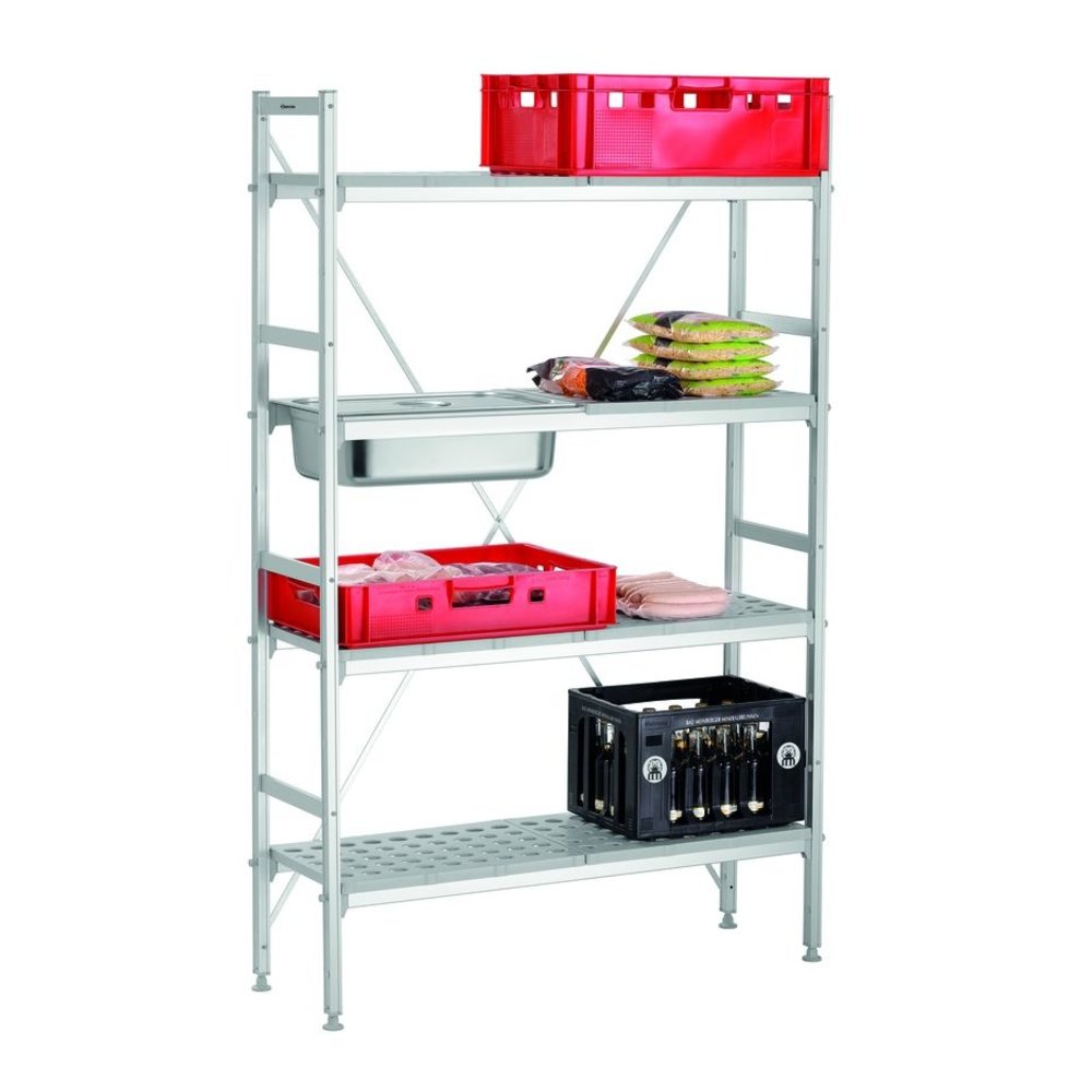 Bartscher Stellingsysteem Kit 4 | 4 Schappen | 1/3-1/2-2/3-1/1 GN | 1140x355x1790(h)mm