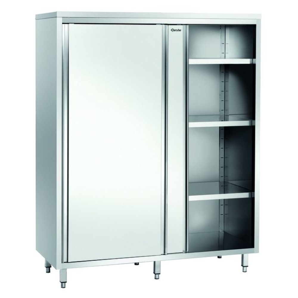 Bartscher Servieskast Rvs 2 Schuifdeuren | 3 Tussenschappen Verstelbaar | 1200x600x2000(h)mm