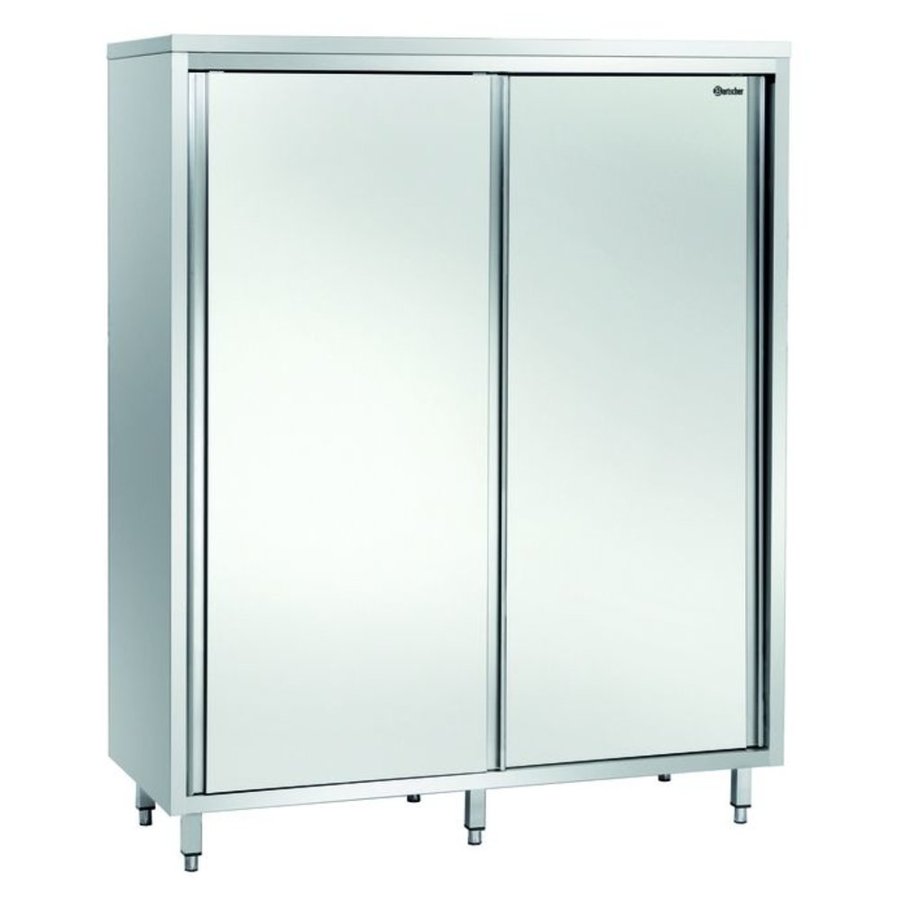 Bartscher Servieskast Rvs 2 Schuifdeuren | 3 Tussenschappen Verstelbaar | 1200x600x2000(h)mm