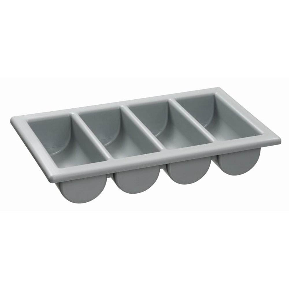 Bartscher Bestekbak Polypropyleen Grijs | 1/1 GN | 4 Vakken | 530x325x100(h)mm