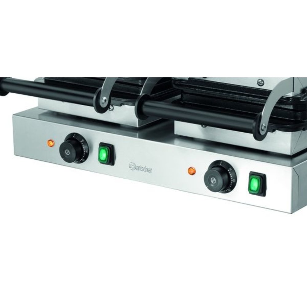 Bartscher Wafelijzer | 2bw160-101 | Dubbel | 4.4kw | Wafelgrootte 160x100x32(h)mm | 600x470x250(h)mm