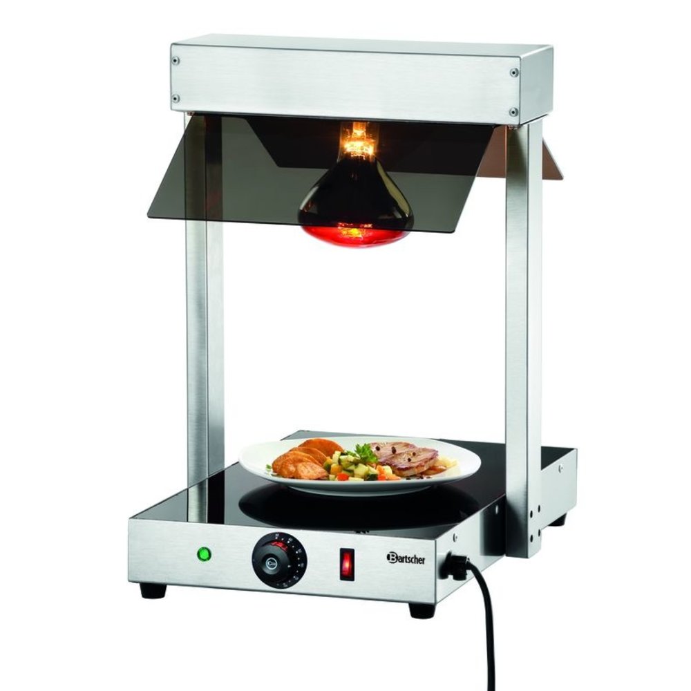 Bartscher Warmhoudplaat + Infraroodlamp | I1wl400 | 30°c/85°c | 230v | 380x555x560(h)mm