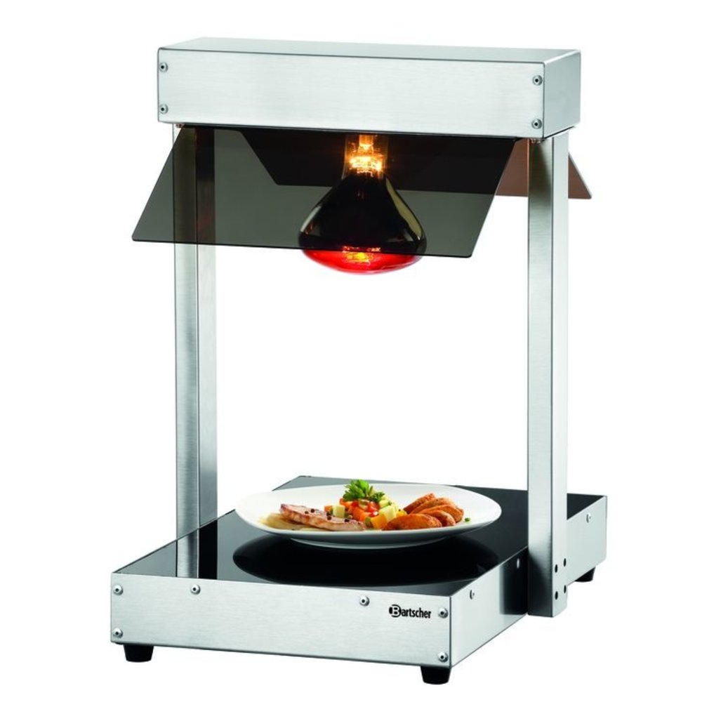 Bartscher Warmhoudplaat + Infraroodlamp | I1wl400 | 30°c/85°c | 230v | 380x555x560(h)mm