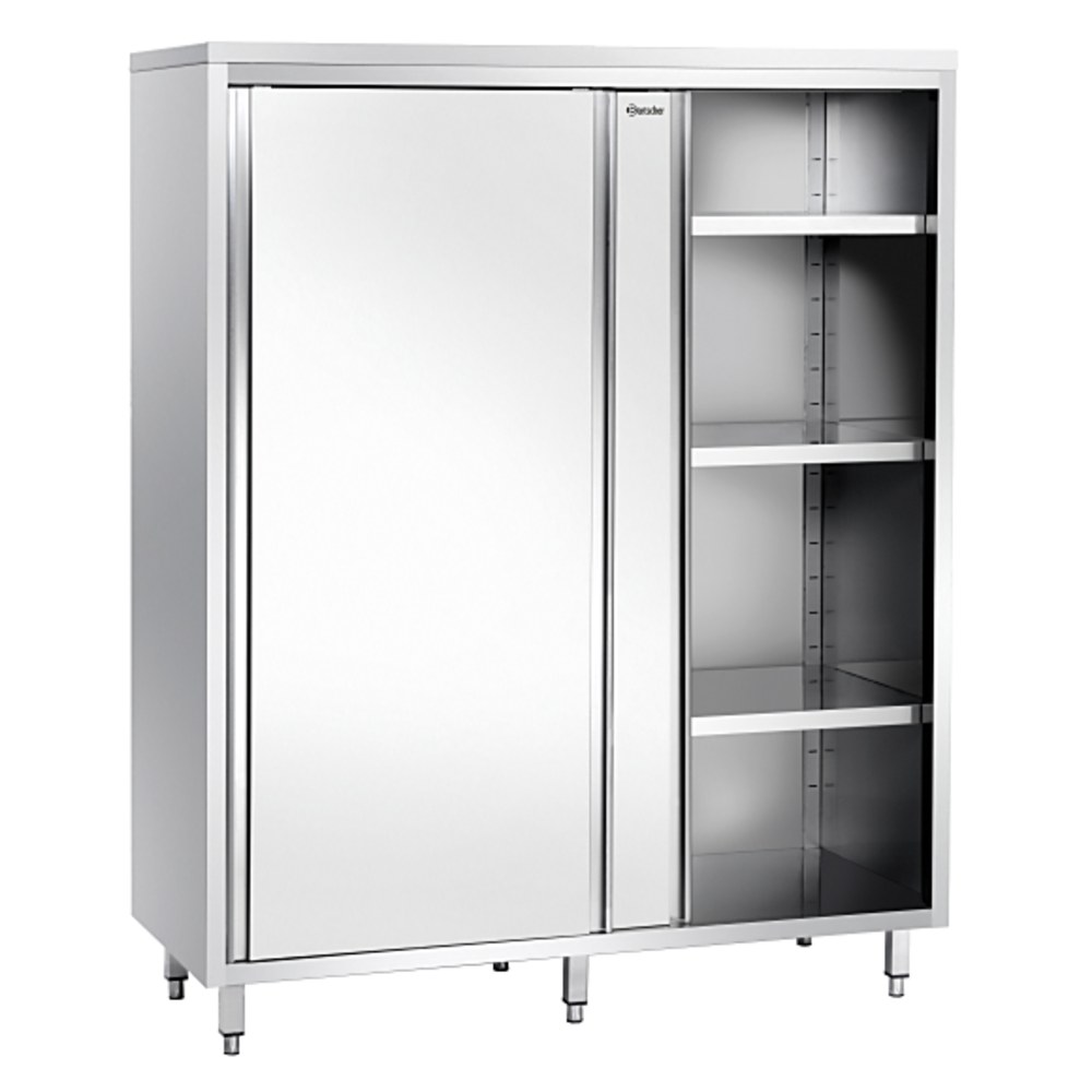 Bartscher Servieskast Rvs 2 Schuifdeuren | 3 Tussenschappen Verstelbaar | 1400x700x2000(h)mm
