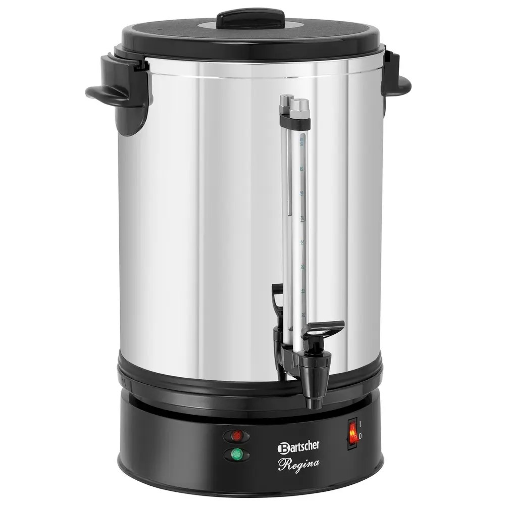 Bartscher Koffiepercolator | Regina Plus | Rvs/zwart | 14l | 1.45kw (230v) | Enkelwandig | 340x340x470(h)mm