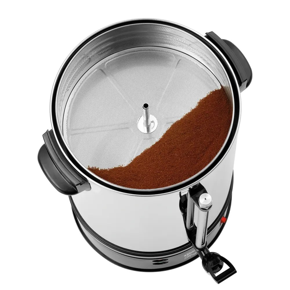 Bartscher Koffiepercolator | Regina Plus | Rvs/zwart | 14l | 1.45kw (230v) | Enkelwandig | 340x340x470(h)mm