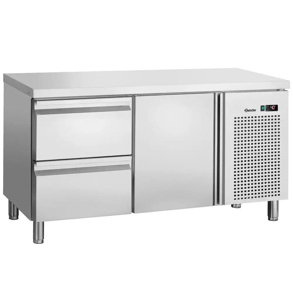 Bartscher Koelwerkbank | 280l | 1 Deur + 2 Laden (1/1 Gn) | 0°c/+10°c | Geforceerd | Achteropstand | 1342x700x850/900(h)mm
