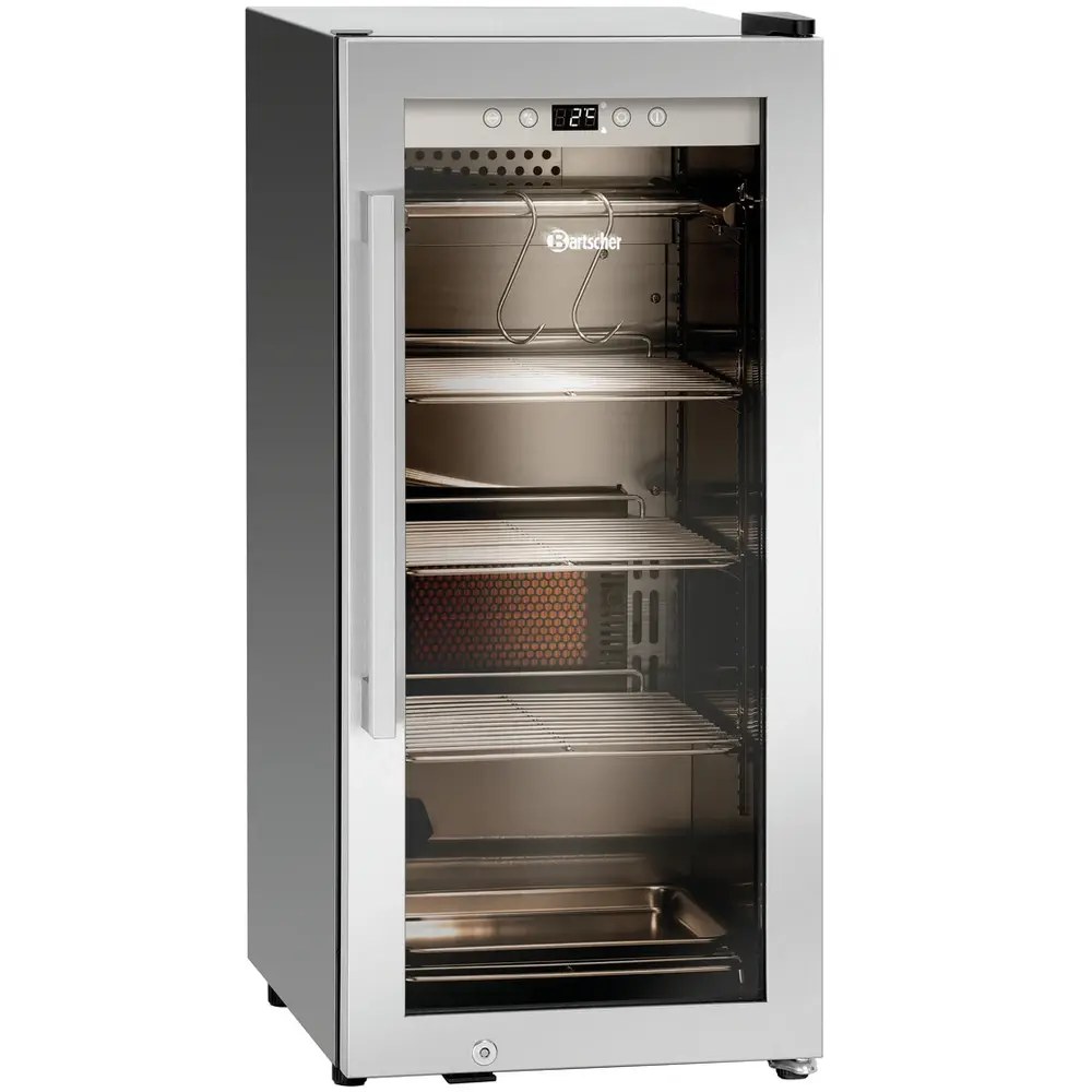 Bartscher Dry Aging Kast | 63l | Zwart | +2°c/+14°c | Geforceerd | Vochtigheid Instelbaar | 395x605x880(h)mm