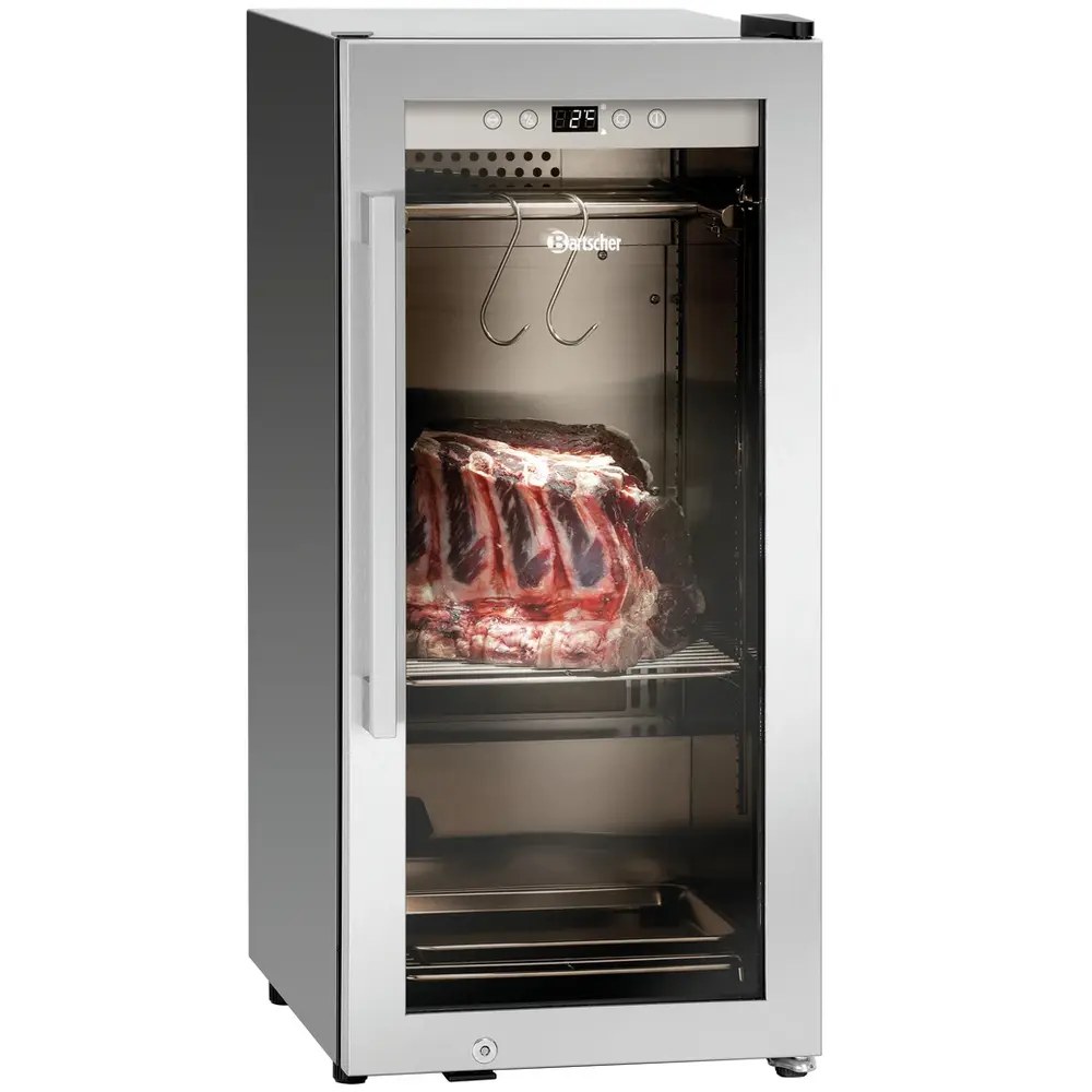 Bartscher Dry Aging Kast | 63l | Zwart | +2°c/+14°c | Geforceerd | Vochtigheid Instelbaar | 395x605x880(h)mm