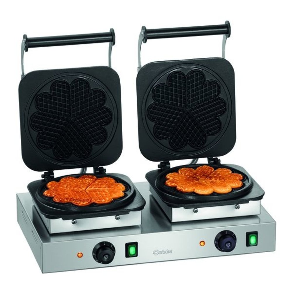 Bartscher Wafelijzer | 2hw211 | Dubbel | 4.4kw | Wafelgrootte ø210x16(h)mm | 600x470x230(h)mm