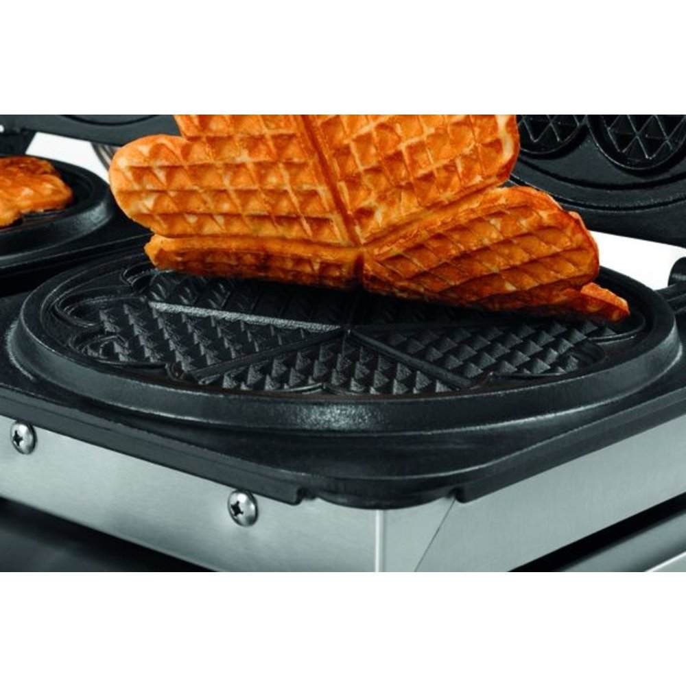 Bartscher Wafelijzer | 2hw211 | Dubbel | 4.4kw | Wafelgrootte ø210x16(h)mm | 600x470x230(h)mm