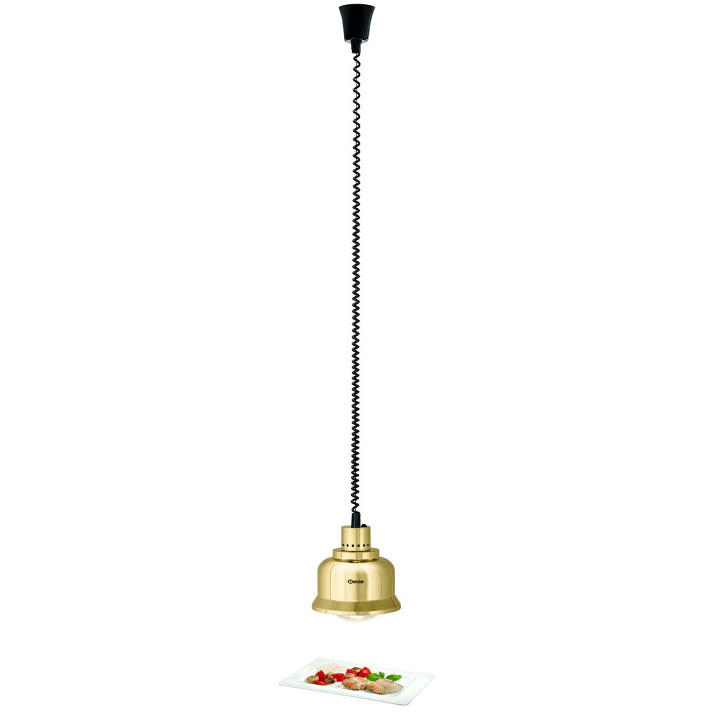 Bartscher Warmtelamp | Iw250d Goud/hoogglans | 1 Infraroodlamp | 230v | 230x230x250(h)mm