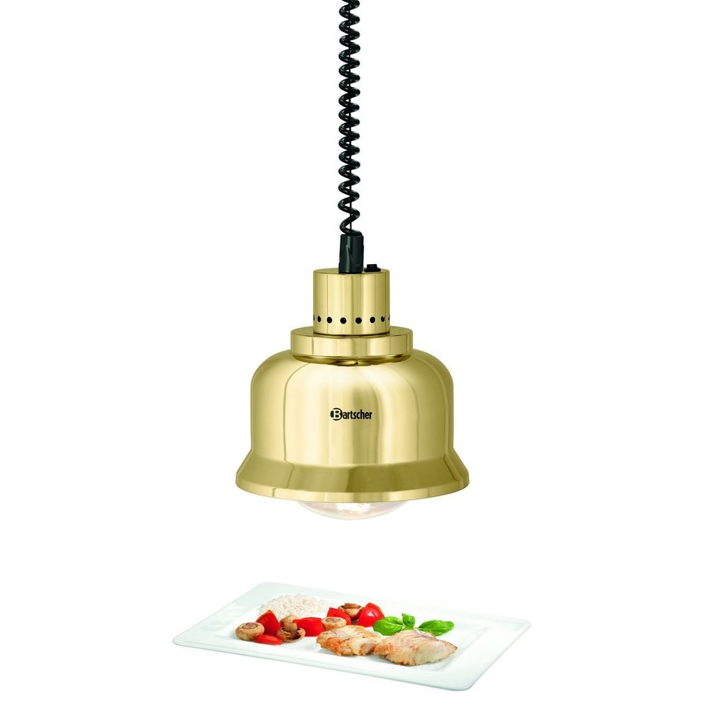 Bartscher Warmtelamp | Iw250d Goud/hoogglans | 1 Infraroodlamp | 230v | 230x230x250(h)mm