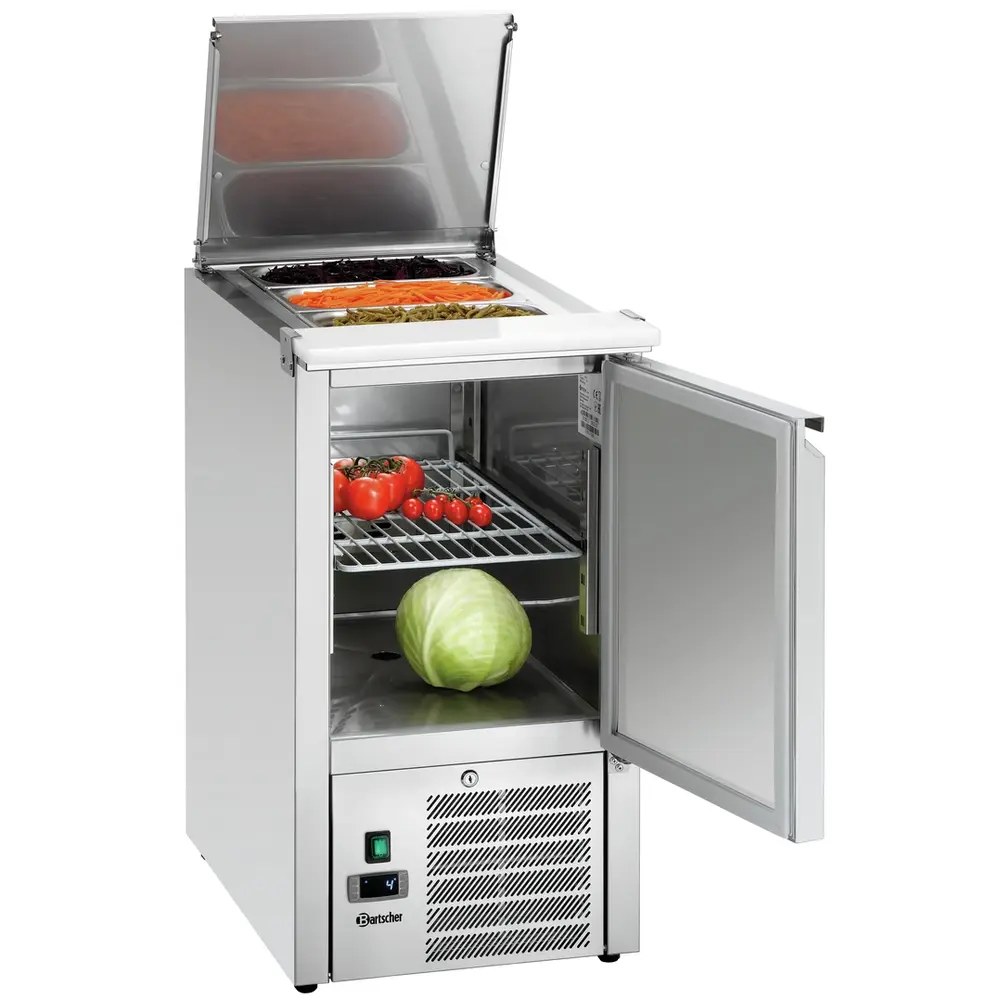 Bartscher Saladette | 140l | 1 Deur (1/1 Gn) | Boven 1x 1/1 GN | 0°c/+10°c | Geforceerd | Klapdeksel | 455x700x887(h)mm