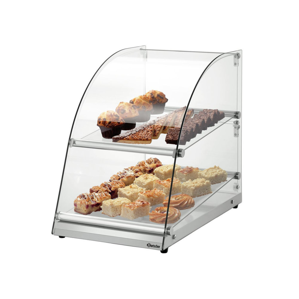 Bartscher Buffetvitrine Zilver 70l | 2 Etages | 360x600x515(h)mm