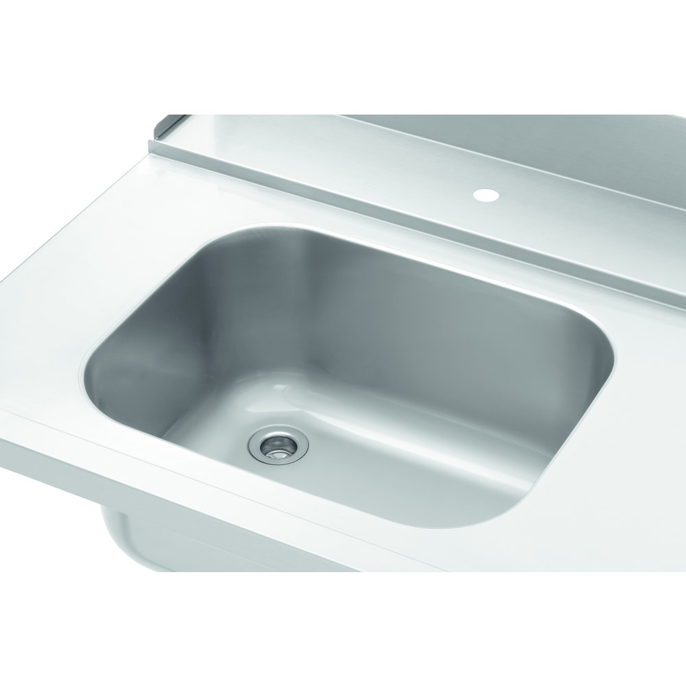 Bartscher Aanvoertafel Kts5000 | 1 Spoelbank Links | Onderschap en Achteropstand | 1500x730x900(h)mm
