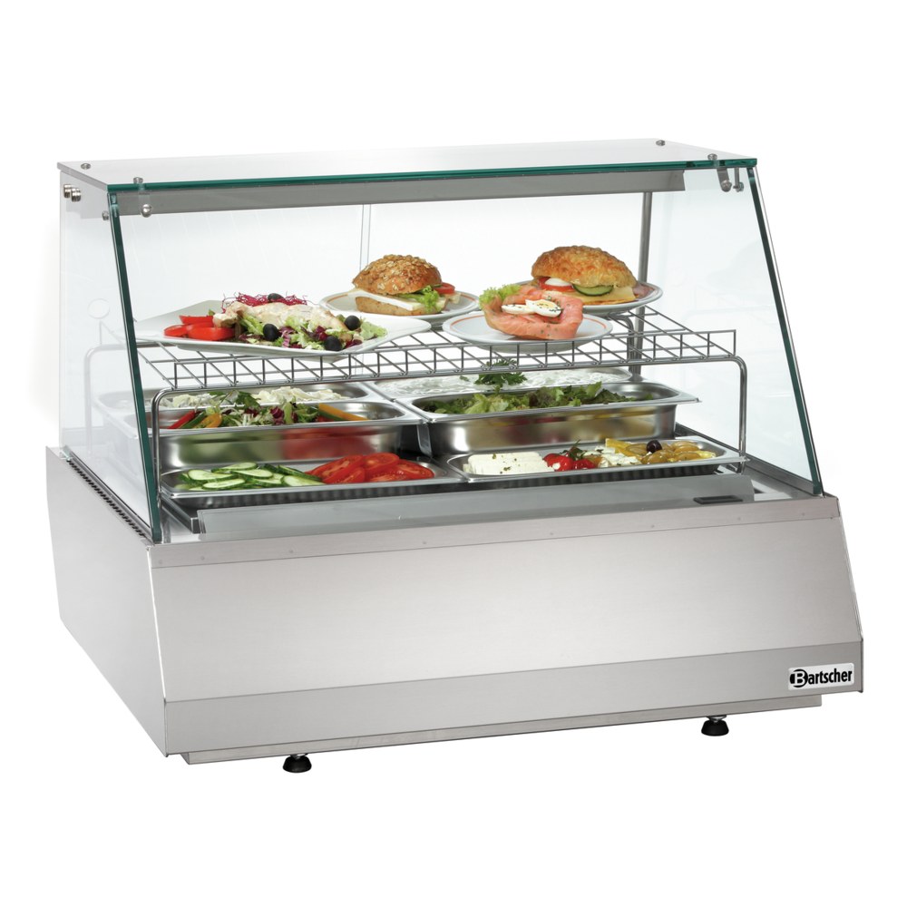 Bartscher Koelvitrine | 110l | 2/1 GN | Grijs | +6°c/+10°c | 2 Schappen | 750x775x600(h)mm
