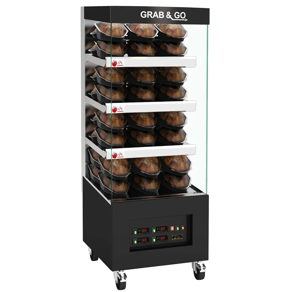Saro Verwarmd Wandmeubel | Zwart | ≤70°c | Geventileerd | 4 Niveaus | Zelfbediening | 3.2kw (230v) | Wielen (geremd) | 650x735x1745(h)mm