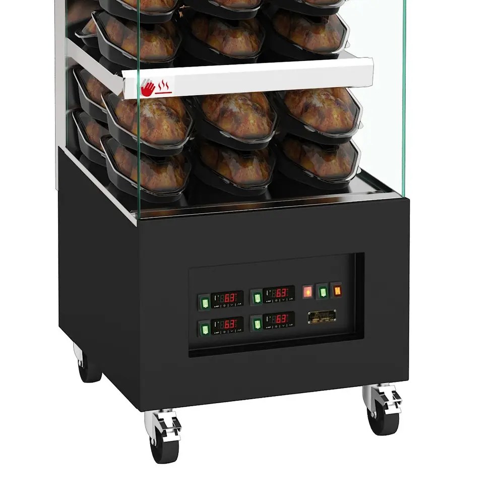 Saro Verwarmd Wandmeubel | Zwart | ≤70°c | Geventileerd | 4 Niveaus | Zelfbediening | 3.2kw (230v) | Wielen (geremd) | 650x735x1745(h)mm