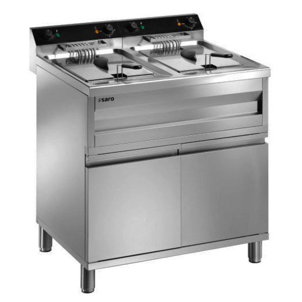 Saro Friteuse | Gastroline | Elektrisch | 12+12l | 65°c/190°c | 18kw (400v) | Aftapkranen | 800x700x950(h)mm