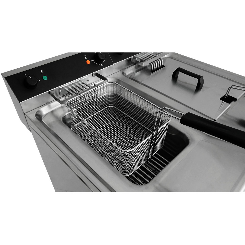 Saro Friteuse | Gastroline | Elektrisch | 12+12l | 65°c/190°c | 18kw (400v) | Aftapkranen | 800x700x950(h)mm