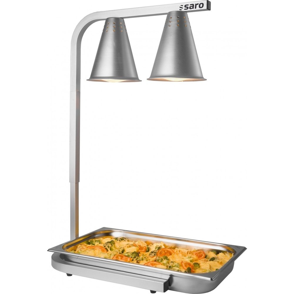Saro Warmhoudbrug | Aluminium | Hoogte Verstelbaar | Infraroodlampen (2x 250w) | 1/1 GN | 350x425x595/795(h)mm