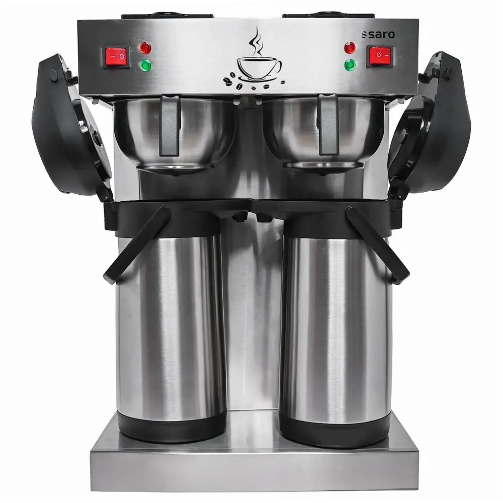 Saro Koffiezetapparaat | Thermo Eco | Rvs | Dubbel | 2x 2.5l | Warmhoudplaten | 3.8kw (230v) | 406x383x560(h)mm