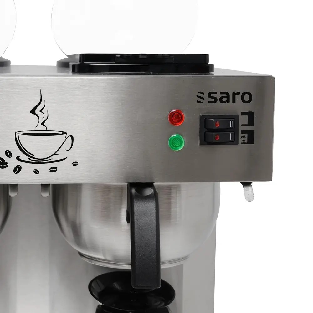 Saro Koffiezetapparaat | Eco | Rvs | Dubbel | 4x 1.8l | Warmhoudplaten | 3.34kw (230v) | 405x410x453(h)mm