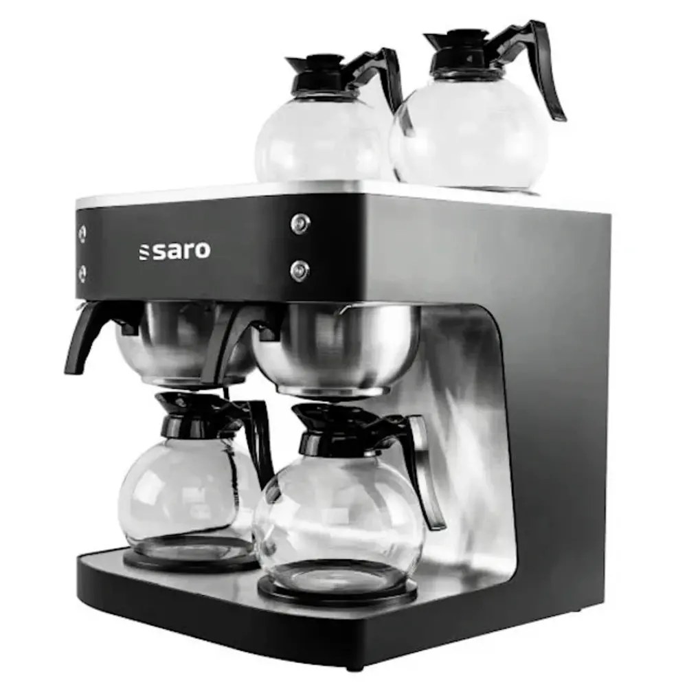 Saro Koffiezetapparaat | Eco | Zwart/rvs | Dubbel | 4x 1.8l | Warmhoudplaten | 4.12kw (230v) | 400x413x425(h)mm