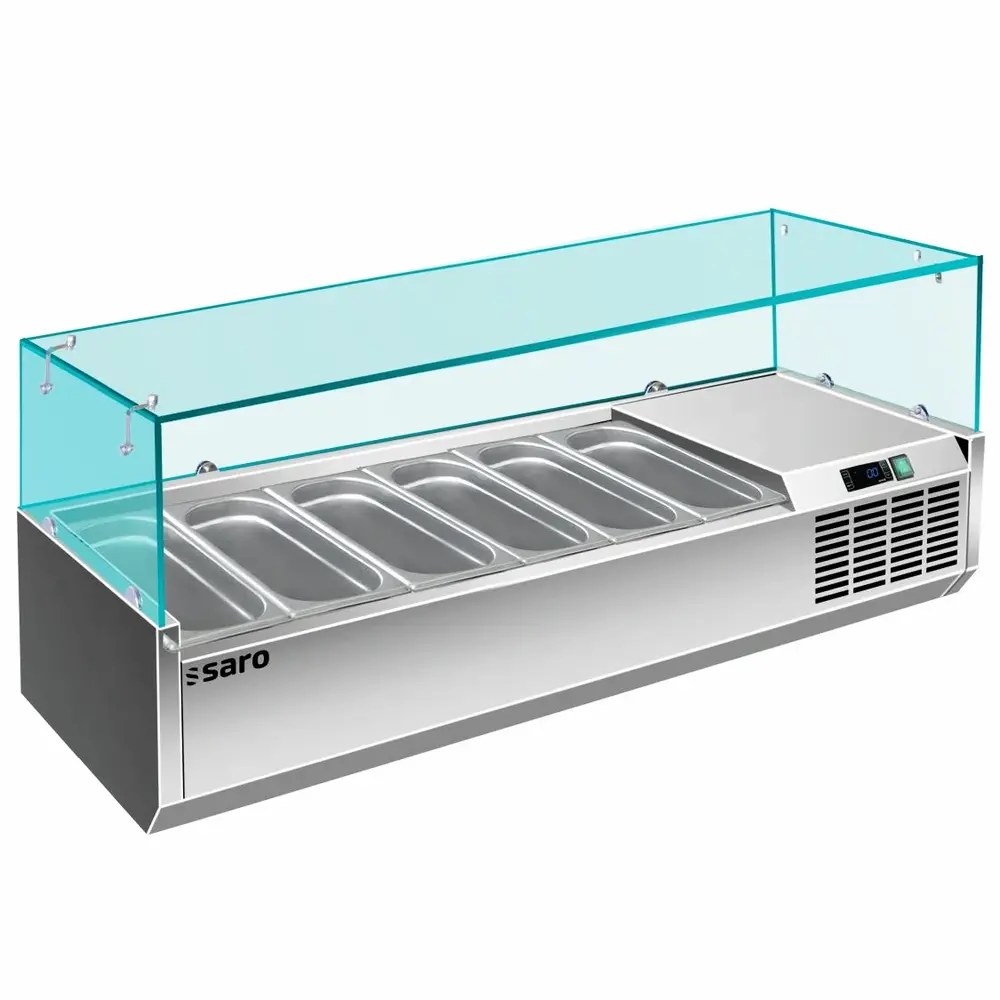 Saro Opzetkoelvitrine | 6x 1/3 GN | +2°c/+8°c | 1400x395x435(h)mm