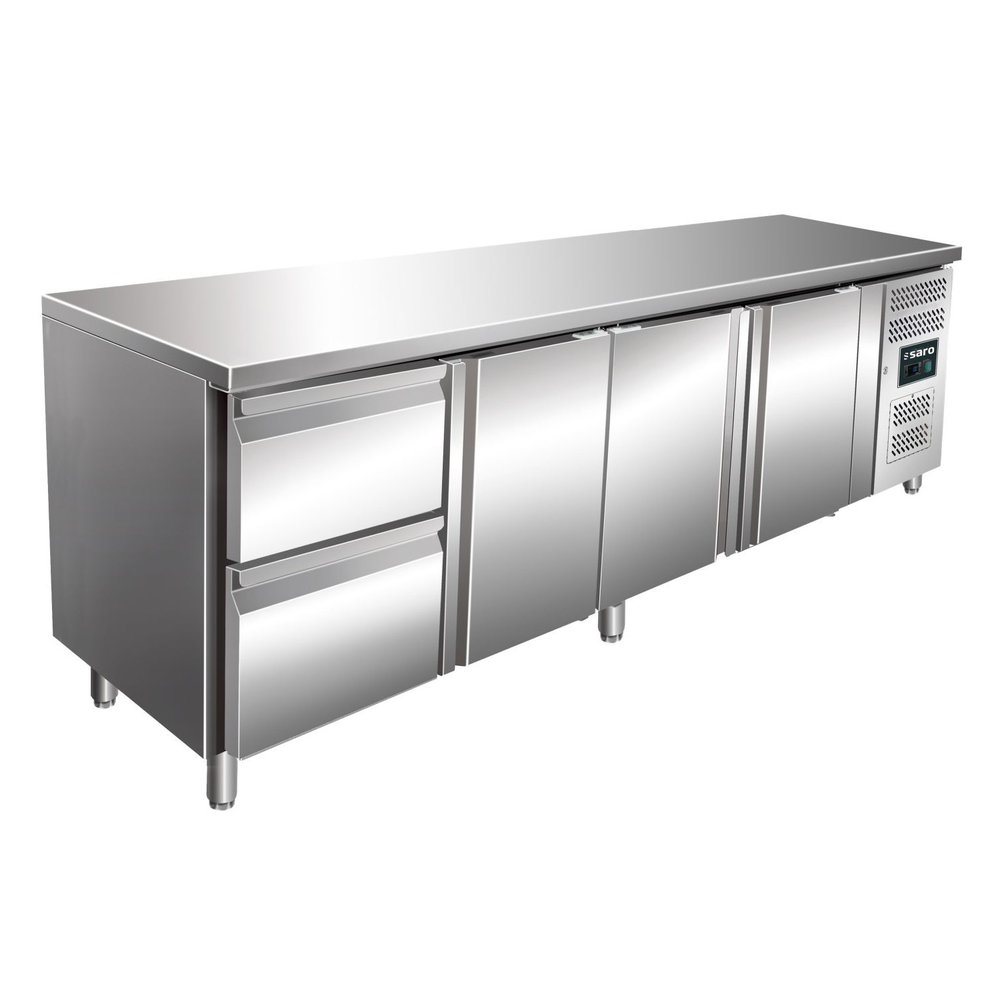 Saro Koelwerkbank | 615l | 3 Deuren + 2 Laden (1/1 Gn) | -2°c/+8°c | Geforceerd | 2230x700x850/950(h)mm