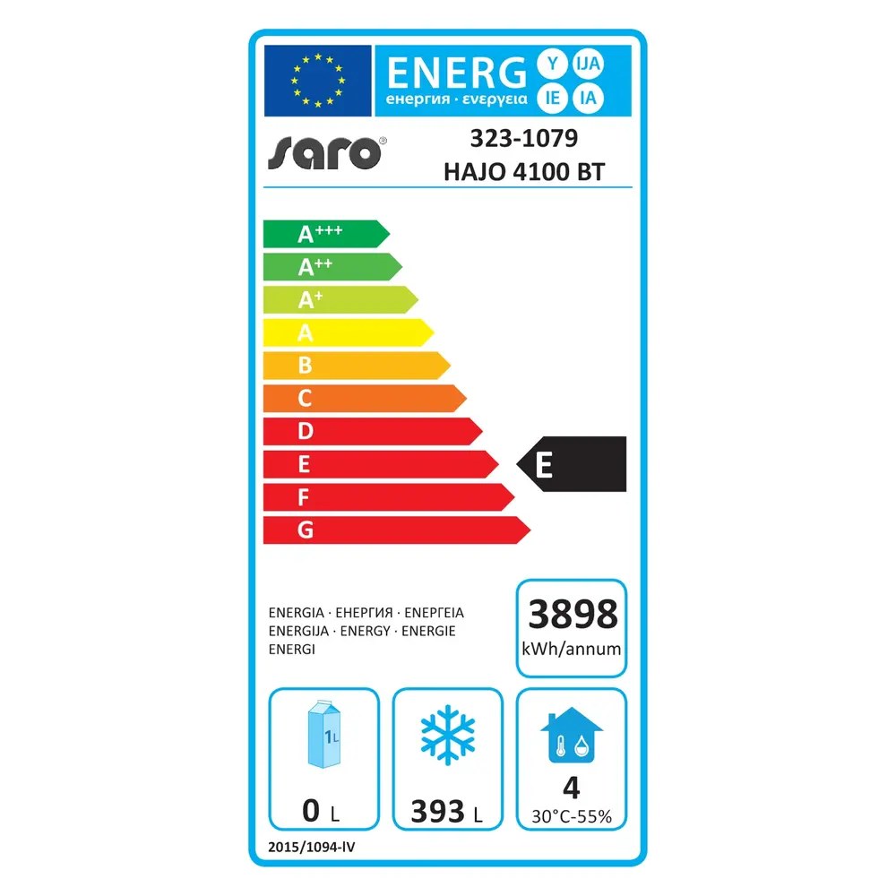 Saro Vrieswerkbank | 476l | 4 Deuren (1/1 Gn) | -10°c/-20°c | Geforceerd | 2230x700x920(h)mm