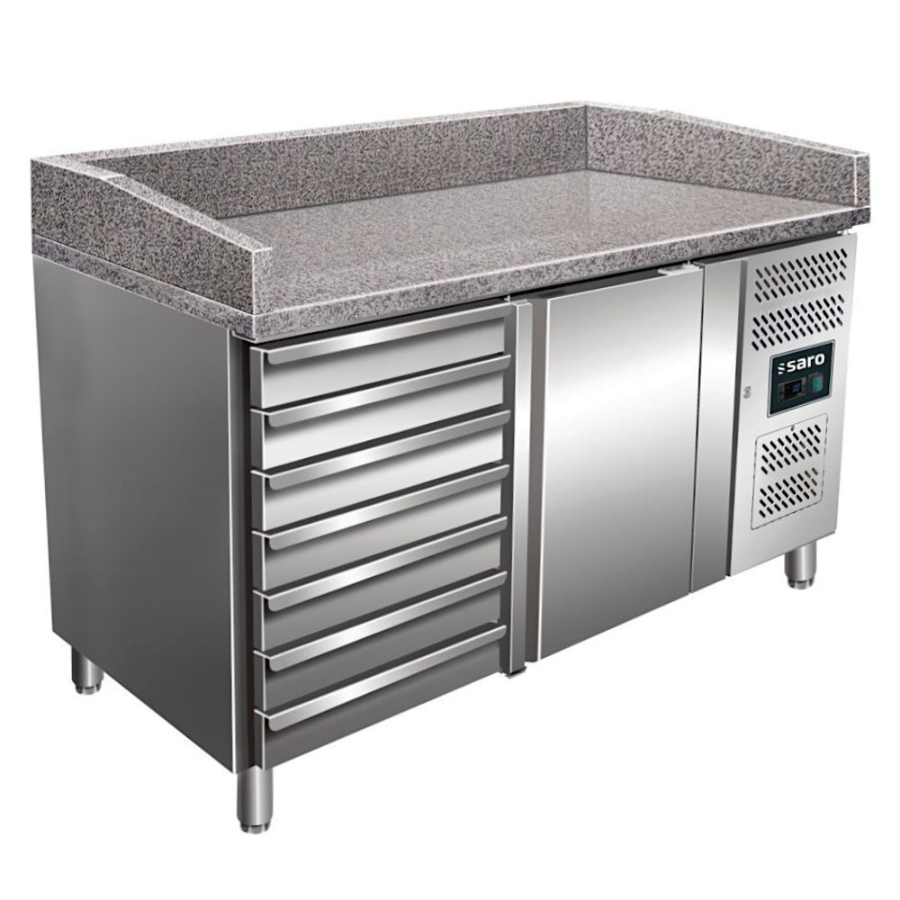 Saro Pizzawerkbank | 221l | 1 Deur + 7 Deegladen (en600x400) | +2°c/+8°c | Geforceerd | 1515x800x920/1040(h)mm