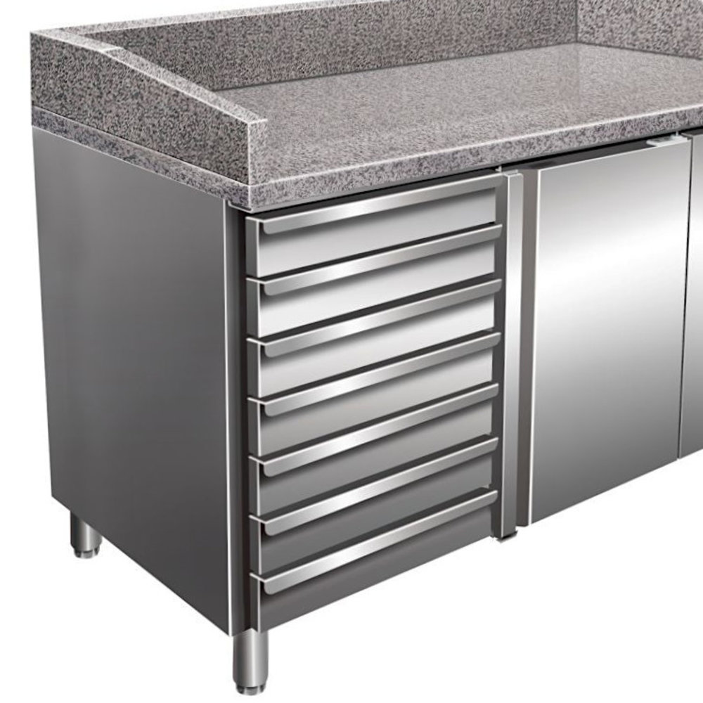Saro Pizzawerkbank | 221l | 1 Deur + 7 Deegladen (en600x400) | +2°c/+8°c | Geforceerd | 1515x800x920/1040(h)mm