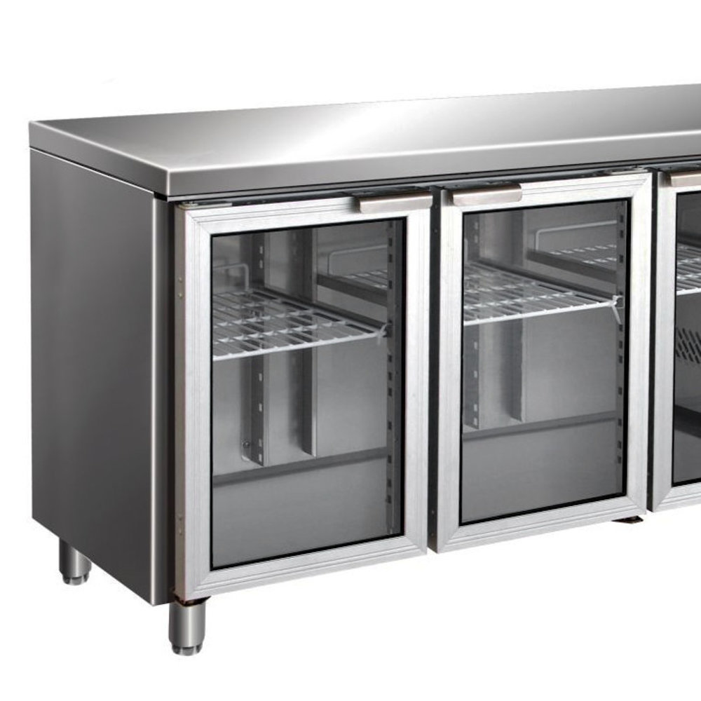 Saro Koelwerkbank | 464l | 3 Glasdeuren (1/1 Gn) | +2°c/+8°c | Geforceerd | 0.35kw | 1795x700x890/950(h)mm