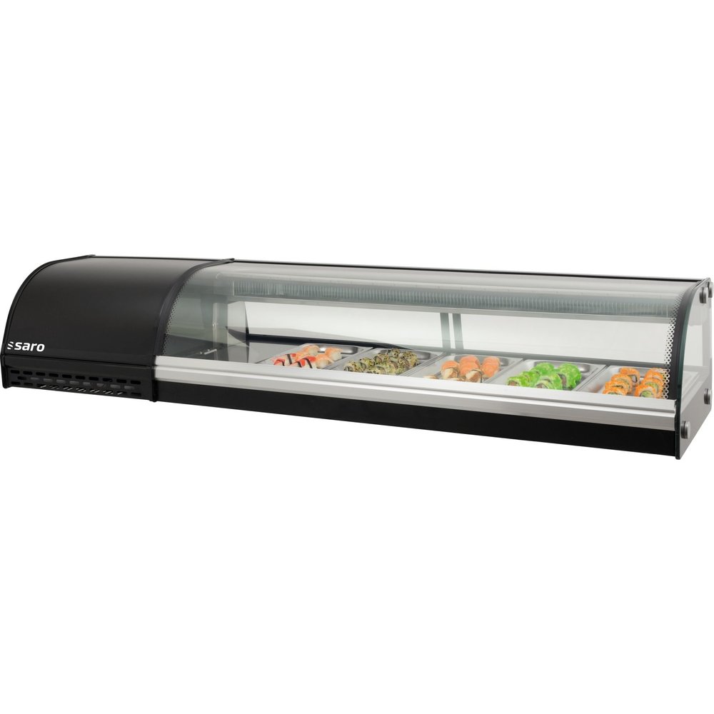 Saro Sushivitrine | 85.5l | Zwart | 7x 1/3 GN | Compressor Links | 0°c/+6°c | 1800x390x310(h)mm
