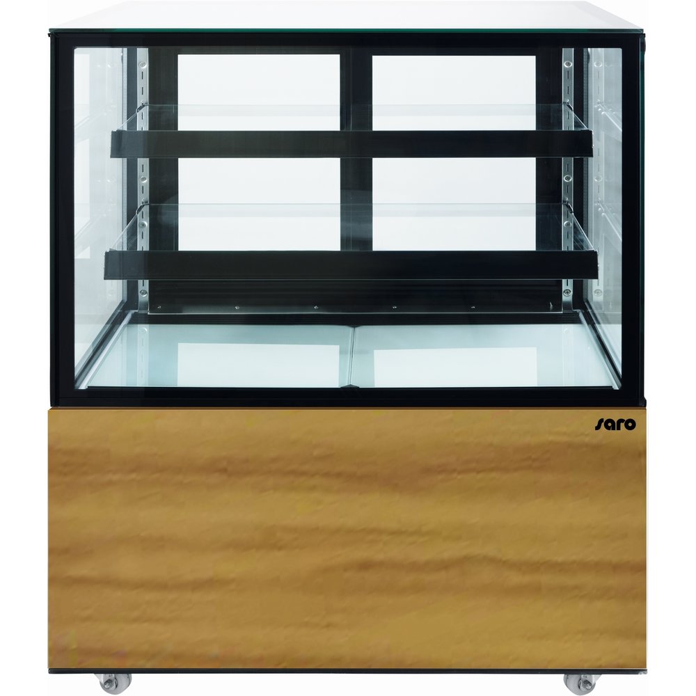 Saro Gebaksvitrine | 300l | Zwart/houtprint | +2°c/+10°c | 3 Schappen | 915x675x1210(h)mm