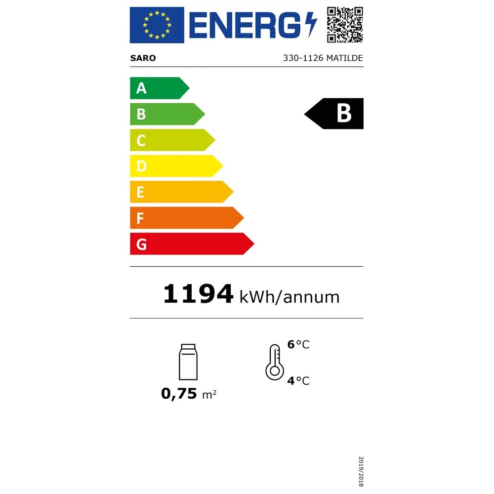 Saro Gebaksvitrine | Matilde | 100l | Zwart | +2°c/+8°c | Geforceerd | 3 Niveaus | ø480x1030(h)mm