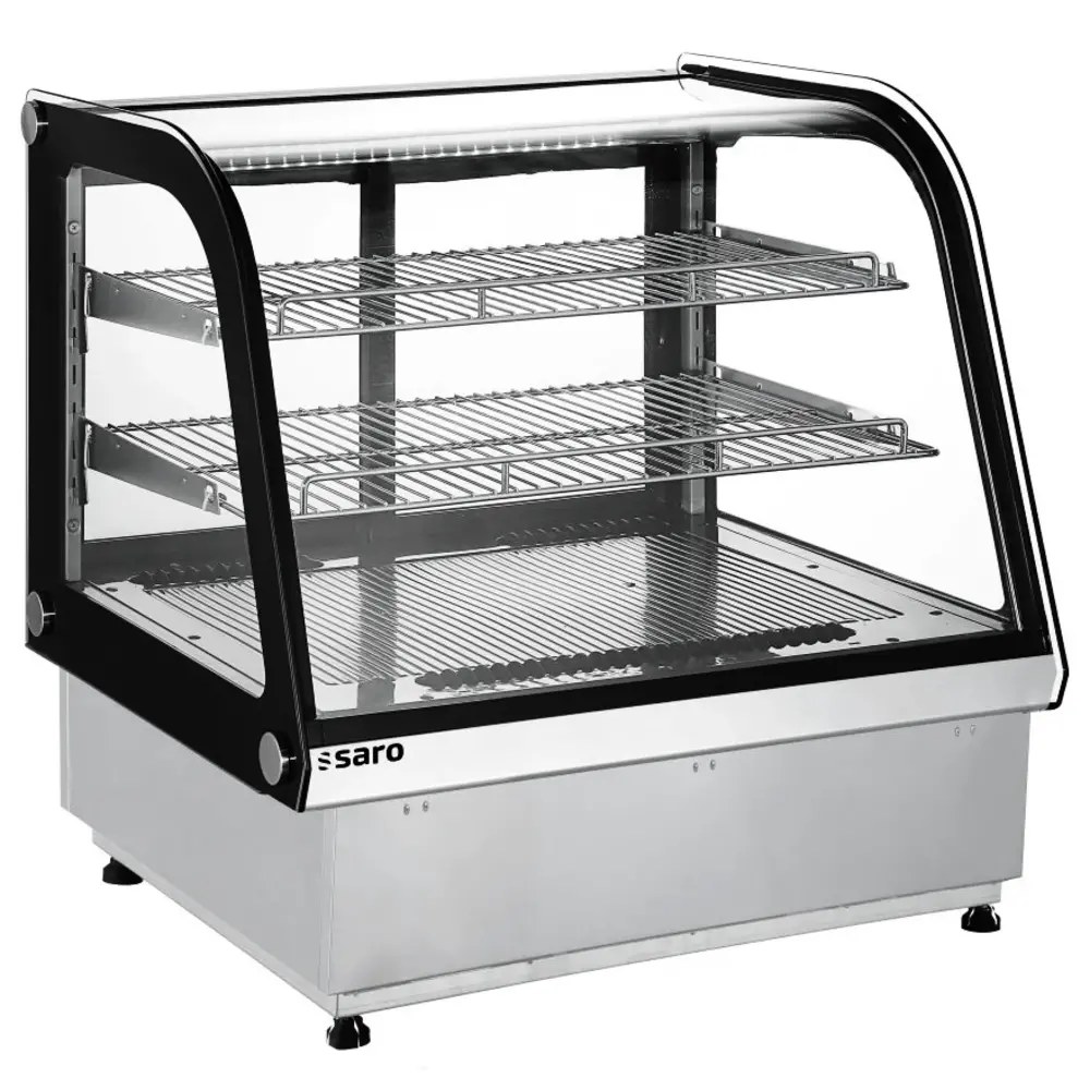 Saro Drop-in Koelvitrine | Irene | 115l | Rvs/zwart | 0°c/+12°c | Geforceerd | 3 Niveaus | 702x575x696(h)mm
