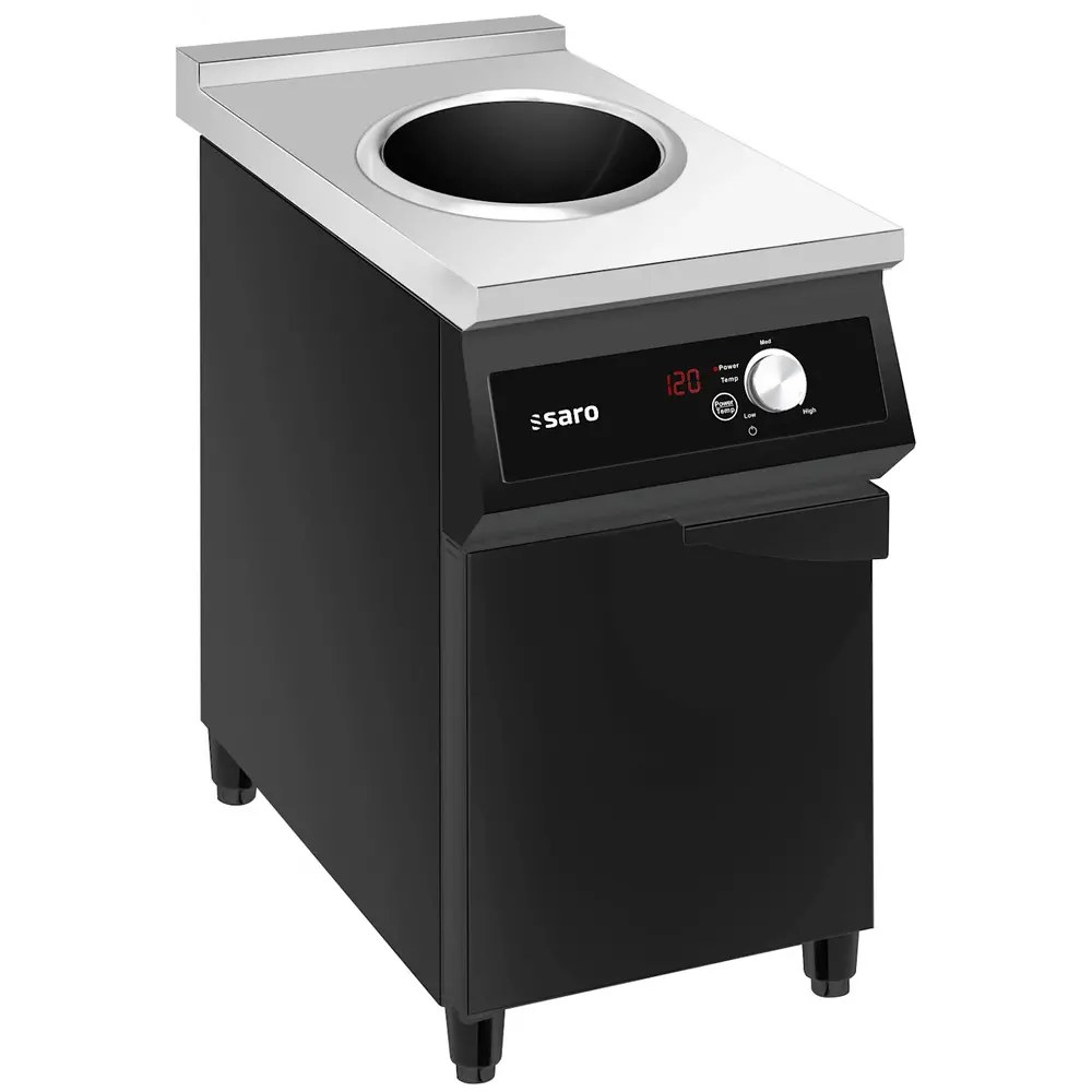 Saro Inductie Bak-/grillplaat | Maurice | Glad Oppervlak 315x455 (rvs) | 80°c/300°c | 5kw (400v) | Gesloten Onderkast | 400x700x850/950(h)mm