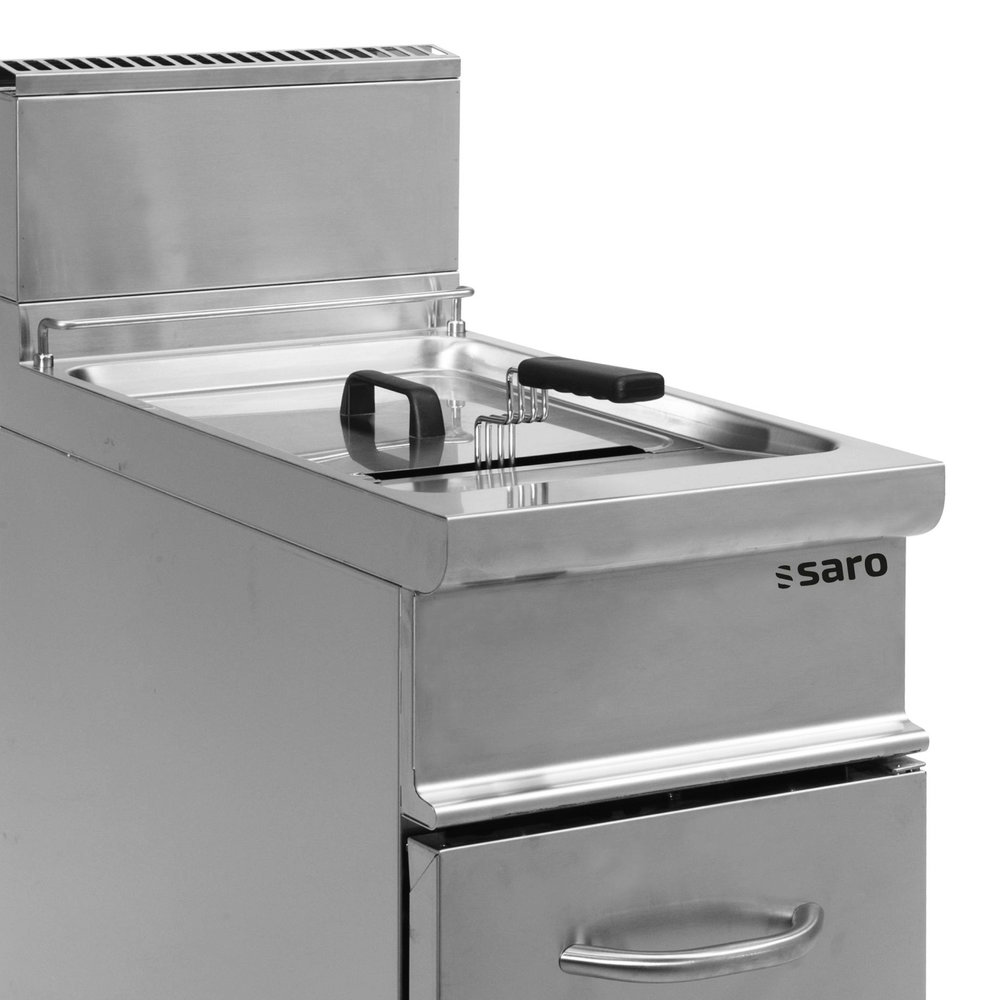 Saro Friteuse | E7/flg | Gas | 17l | 0°c/190°c | 16.5kw | Piëzo Ontsteking | Aftapkraan | 400x700x850(h)mm