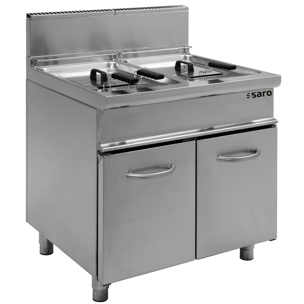 Saro Friteuse | E7/flg | Gas | 13+13l | 0°c/190°c | 22.4kw | Piëzo Ontsteking | Aftapkranen | 800x700x850(h)mm