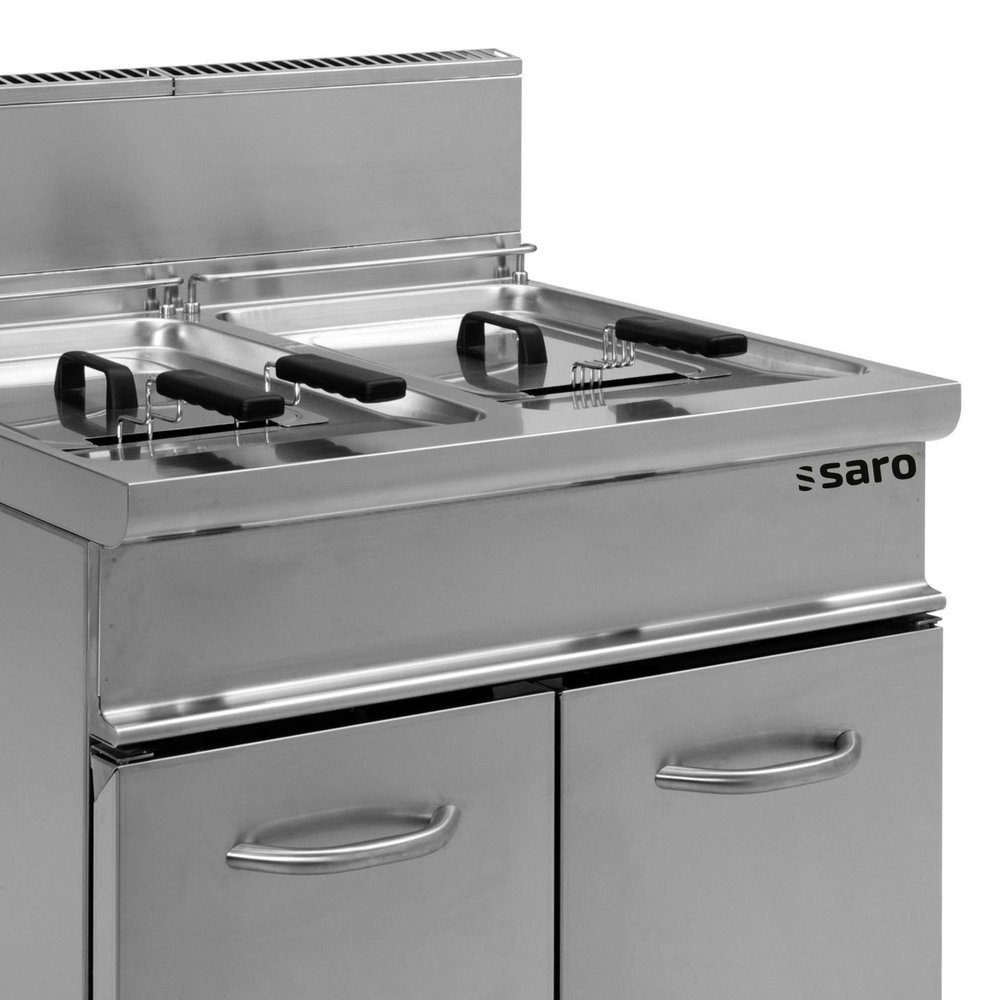 Saro Friteuse | E7/flg | Gas | 17+17l | 0°c/190°c | 33kw | Piëzo Ontsteking | Aftapkranen | 800x700x850(h)mm
