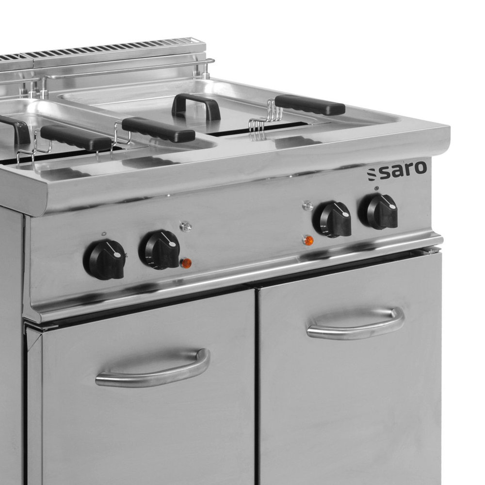 Saro Friteuse | 700er Profi | Elektrisch | 17+17l | 0°c/190°c | 33kw (400v) | Aftapkranen | 800x700x850(h)mm