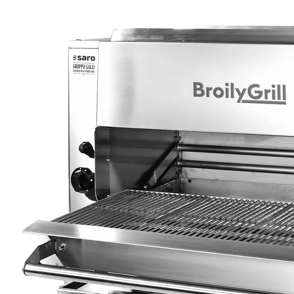 Saro High Speed Grill | Broilygrill | Gas | Oppervlak 696x380 (rvs) | ≤850°c | 12.8kw | Waakvlam/piëzo | 980x630x745(h)mm